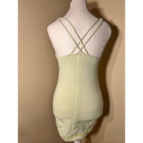 Lululemon Neon Yellow Off White Free To Be Athletic Tank Top Size 6 - Picture 8 of 9